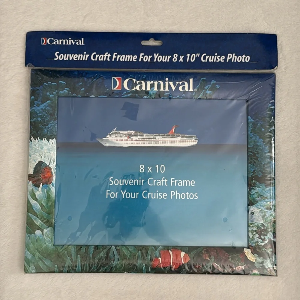 {VTG} Carnival | 2004 Cruise Line Ship Y2K Souvenir Craft Photo Frame 209-81CRH